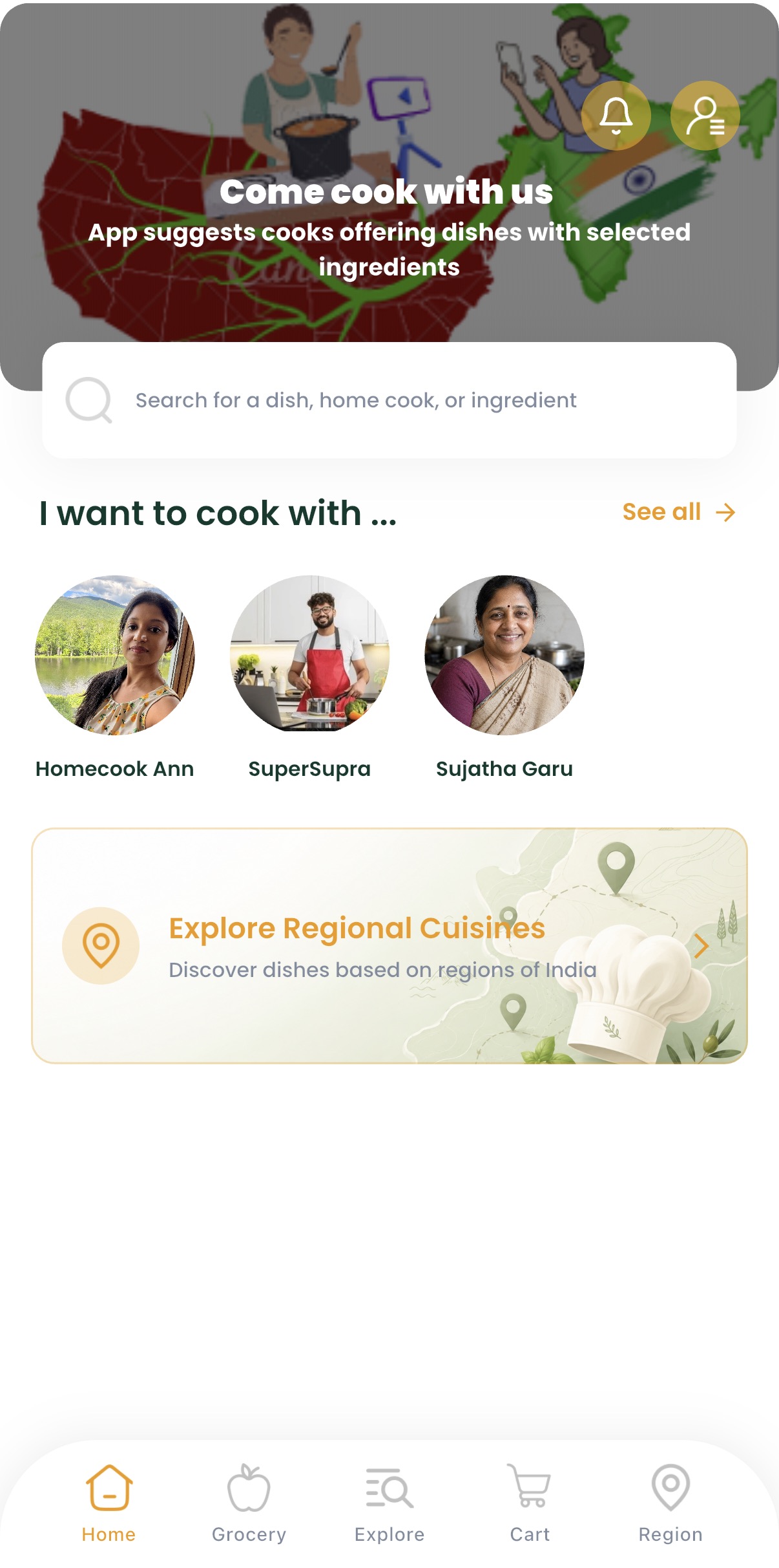 Indievore app home screen