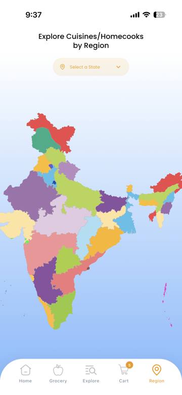 Region map screen